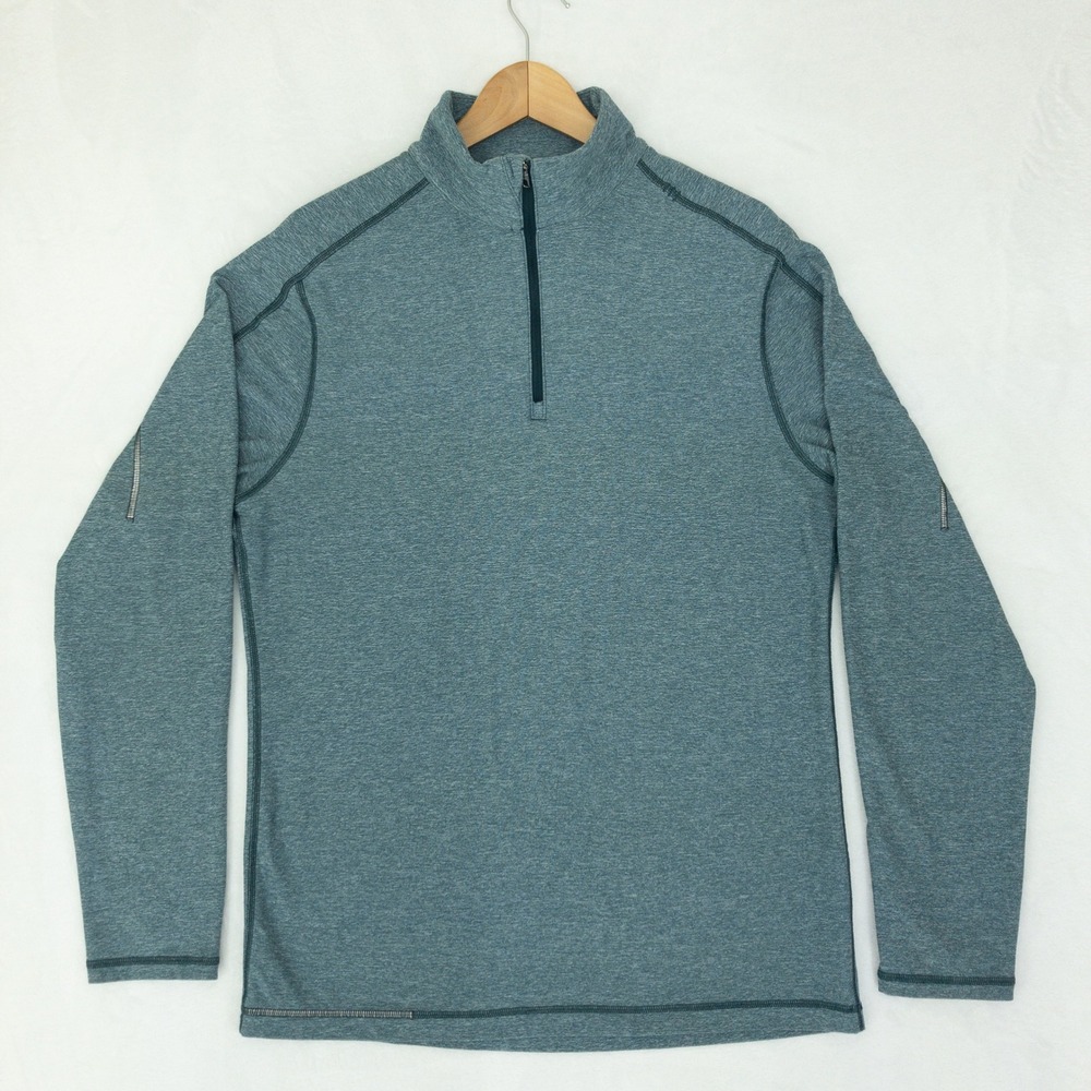 Lululemon Surge Warm 1/2 Zip Pullover Mens L Blue Heathered Defender Gym Running